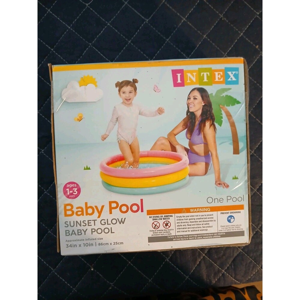 Intex Sunset Glow Baby Pool, Multicolor, 34in x 10in